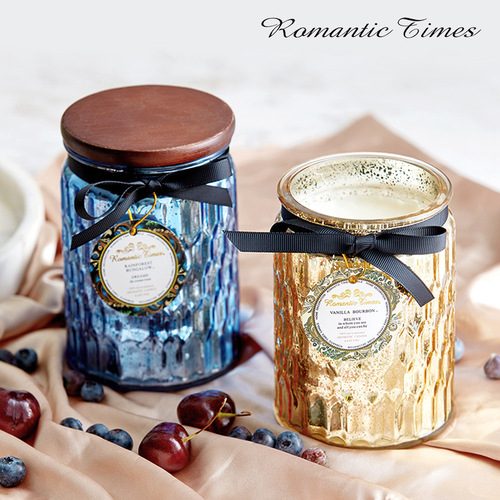 Large-capacity wooden lid aromatherapy candle cross-border aromatherapy essential oil cup birthday gift souvenir gift box aromatherapy lamp wholesale