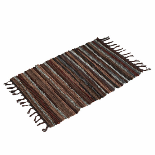 European classical colorful rag strips floor mats, living room, bedroom, study room carpets, woven bedside blankets, door mats