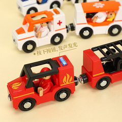 Multifunctional Magnetic Thomas Car Ambulance Police Car Compatible with Thomas Wooden Track