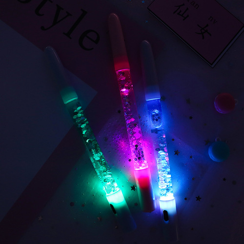 Korean creative Internet celebrity fairy stick gel pen with the same colorful quicksand signature pen small fresh girl heart pen