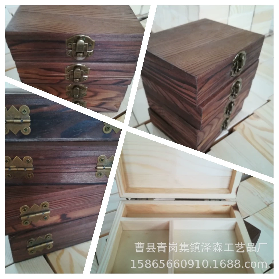 Производитель деревянной коробки Высококачественная сосновая крышка углеродистая запеченная структура ласточкин хвост коробка для эфирного масла ящик для хранения канцелярских принадлежностей