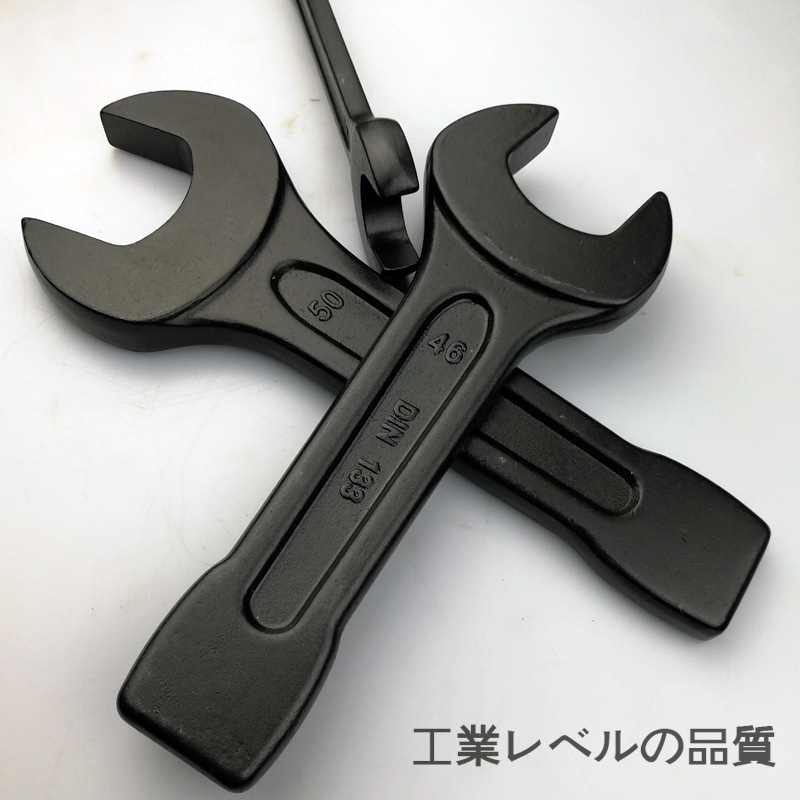 CRV de alta resistencia llave de rosca abierta cromo vanadio de acero de una sola cabeza llave sólida abierta llave especial industrial grande