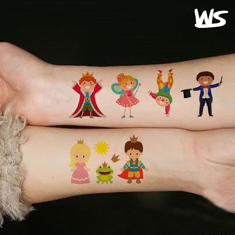 Tatuajes Temporales Infantiles de Princesa y Castillo Impermeable de Papel de Transferencia de Agua image 3