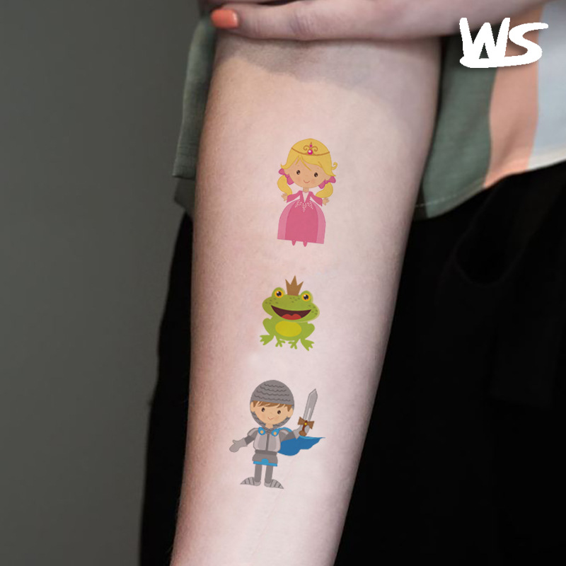 Tatuajes Temporales Infantiles de Princesa y Castillo Impermeable de Papel de Transferencia de Agua image 4