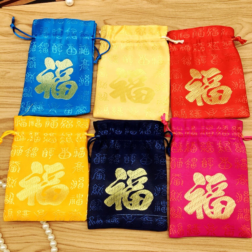 厂家批发梳子袋 中国风绸缎刮痧板首饰袋发簪手串礼品包装袋盒子