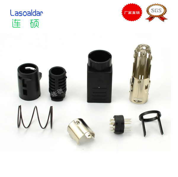 POWER DIN6P8P组装式公插头八件套MINI 中DIN装配式公插头连接器