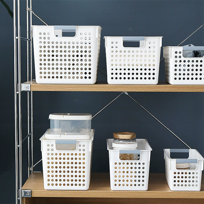 Desktop bathroom storage basket Hollow multi-purpose miscellaneous stationery office wide small storage basket 6072