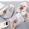 Handheld cartoon organizer bag for traveling, drawstring