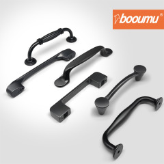 Solid single hole black American modern cabinet door handle aluminum alloy handle cabinet wardrobe door handle furniture hardware