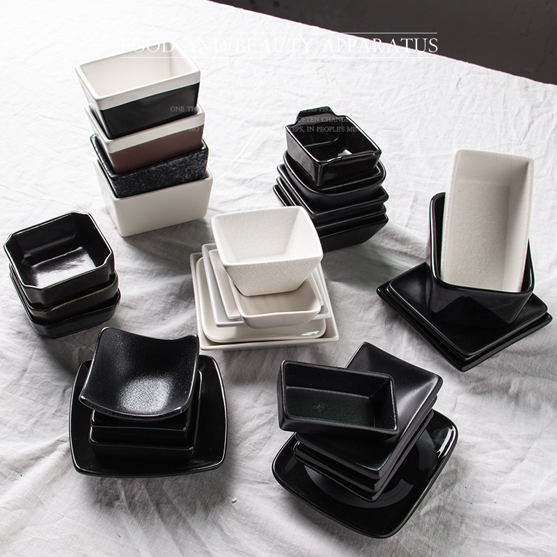 Plato de condimento de cerámica plato de vinagre de mostaza plato de China de hueso