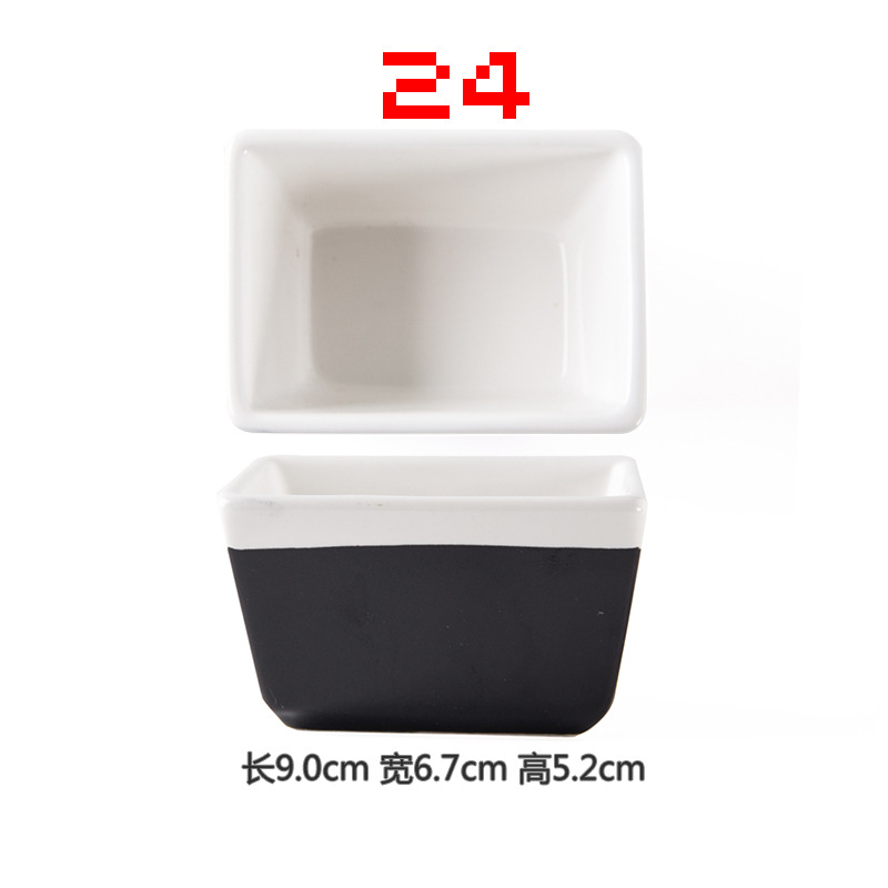 Plato de condimento de cerámica plato de vinagre de mostaza plato de China de hueso