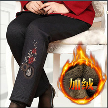 中老年女裤加绒加厚松紧腰棉裤婆婆奶奶裤子老人女裤秋冬妈妈长裤