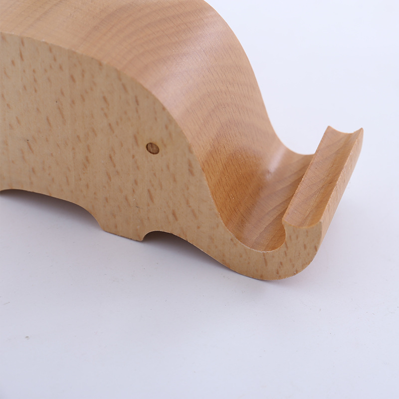 Paisaje artesanía perezoso madera teléfono móvil asiento dibujos animados animal elefante madera maciza teléfono móvil soporte fabricantes venta al por mayor talla