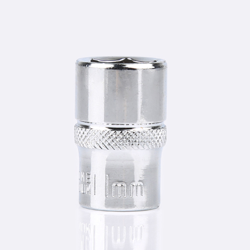 工具厂家批发1/4短套筒 镜面滚花空心套筒 铬钒钢内六角套筒扳手