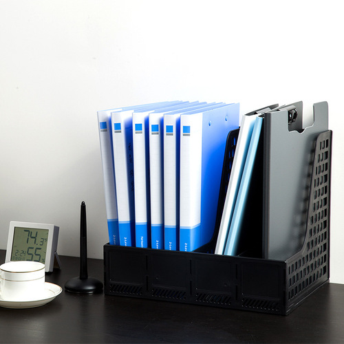 Deli 33666 three-column file rack storage file column office file frame data rack file folder storage box