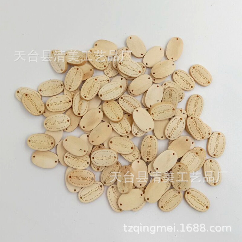 Artesanías de madera de bricolaje Letrero ovalado de madera maciza Grabado láser Handmade 100 piezas por paquete