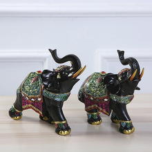 泰国创意家居吉祥大象树脂摆件精美玄关客厅装饰品树脂工艺品批发