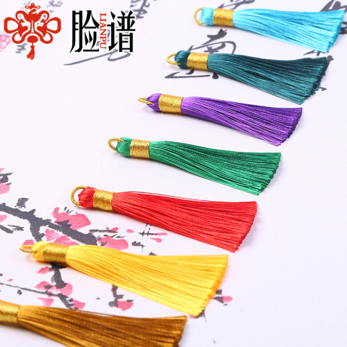 Gold hoop tassel tassel vertical ice silk tassel jewelry DIY accessories small pendant hanging tassel 21 colors manufacturer wholesale