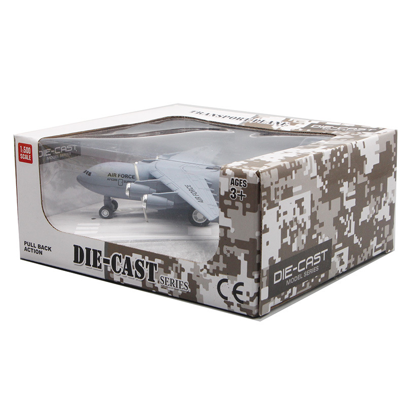Nuevo C17 aviones de transporte militar modelo de aleación Tire hacia atrás aviones de juguete para niños pastel creativo decoración de la joyería al por mayor