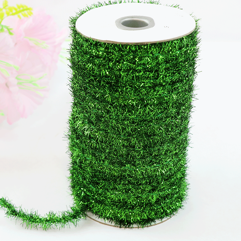 Cinta de hilo de vidrio trenzado de 1.8 cm, colorida, decorativa, para árbol de Navidad, decoración de eventos, efecto cebolla