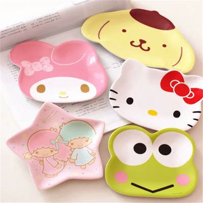 Melody frog cartoon cute children melamine imitation ceramic tableware cake snacks dried fruit plate small dish