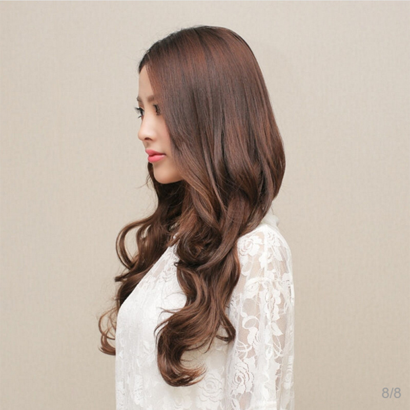 Peluca femenina cinco clips pieza rizada cinco tarjetas pieza de peluca cinco tarjetas pieza de extensión de cabello sin costuras 120g tarjeta de fibra química punto de cabello al por mayor