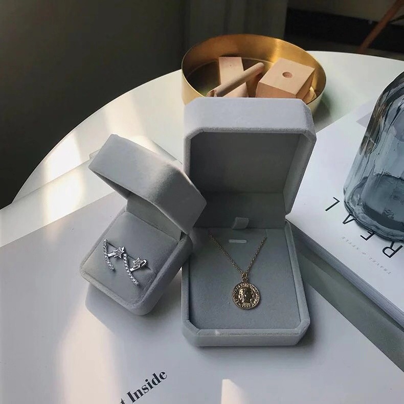 Jewelry Box flannel jewelry bracelet earrings pendant ring necklace packaging box wholesale not sold separately