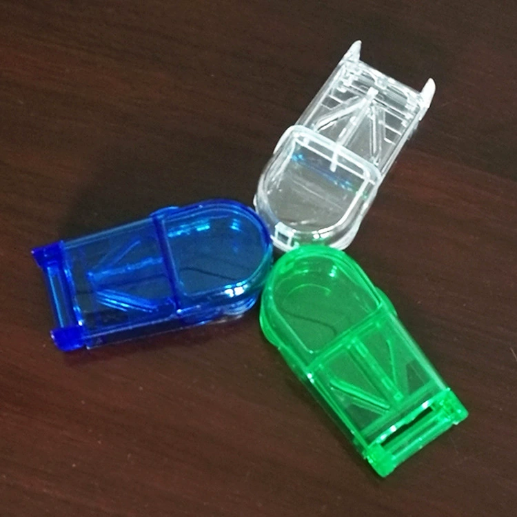Pill Splitter & Dispenser Compact Transparent Pill Cutter, Portable Medication Divider for Elderly
