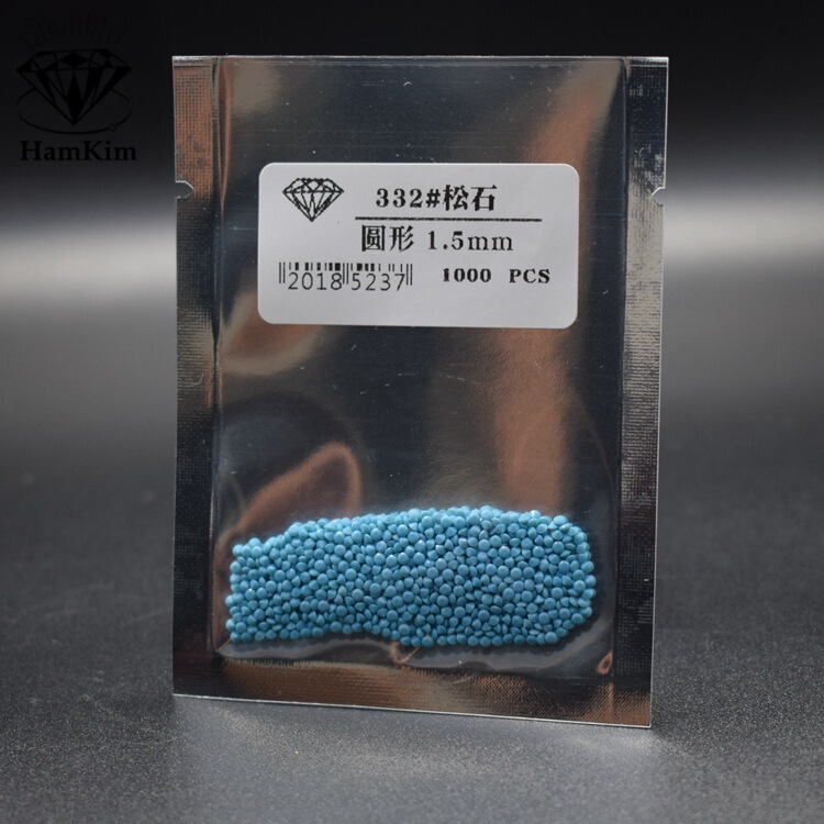 Nano blue turquoise round bare stone small round diamond gem micro inlaid gem Nano material wax inlaid pointed bottom