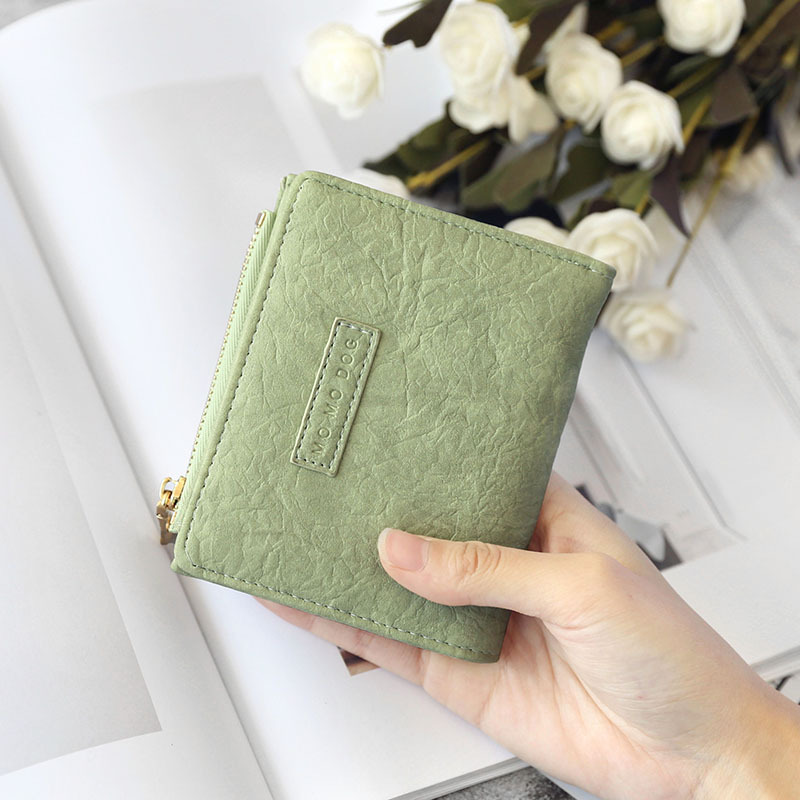 Bags Women's Wallet Women's Short Student Korean Version Cute Fresh Folding Casual Literary Forest Style Buckle Women's Bag