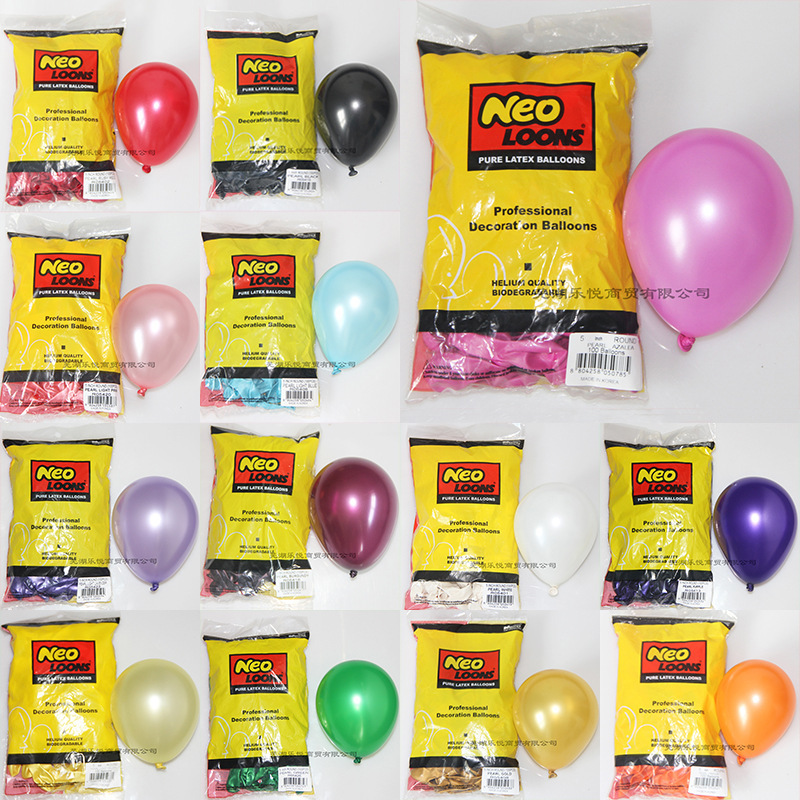 South Korea imported neo5 inch pearl color latex round balloon wedding photo bar party layout 100