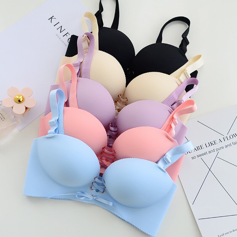 Adam's Hand-held Chest Lace-up Bra Push-up Small Chest Seamless One-piece Underwear Without Steel Ring Pull B Adam's Hand-held Chest Lace-up Bra Push-up Small Chest Seamless One-piece Underwear Without Steel Ring Pull B