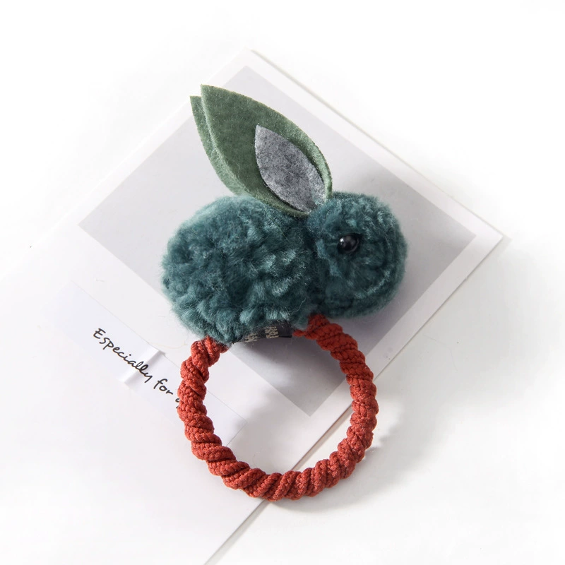 Children's Hair Tie (TikTok) Rabbit Plush Topknot, Soft Elastic Cord, Cartoon Colors