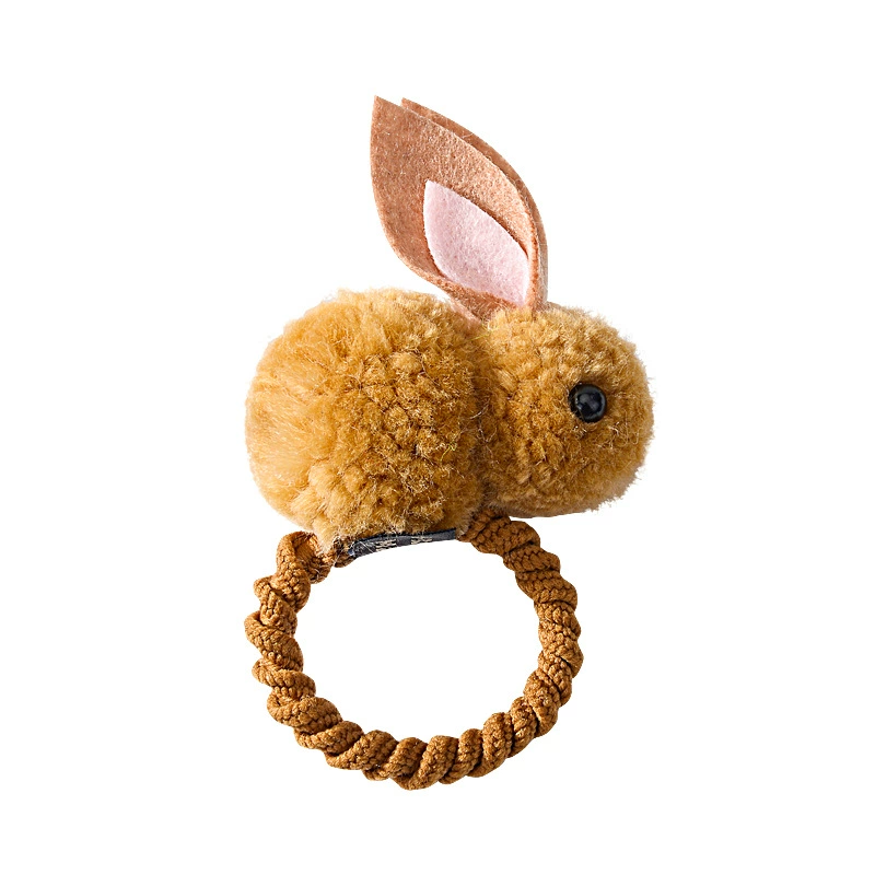Children's Hair Tie (TikTok) Rabbit Plush Topknot, Soft Elastic Cord, Cartoon Colors