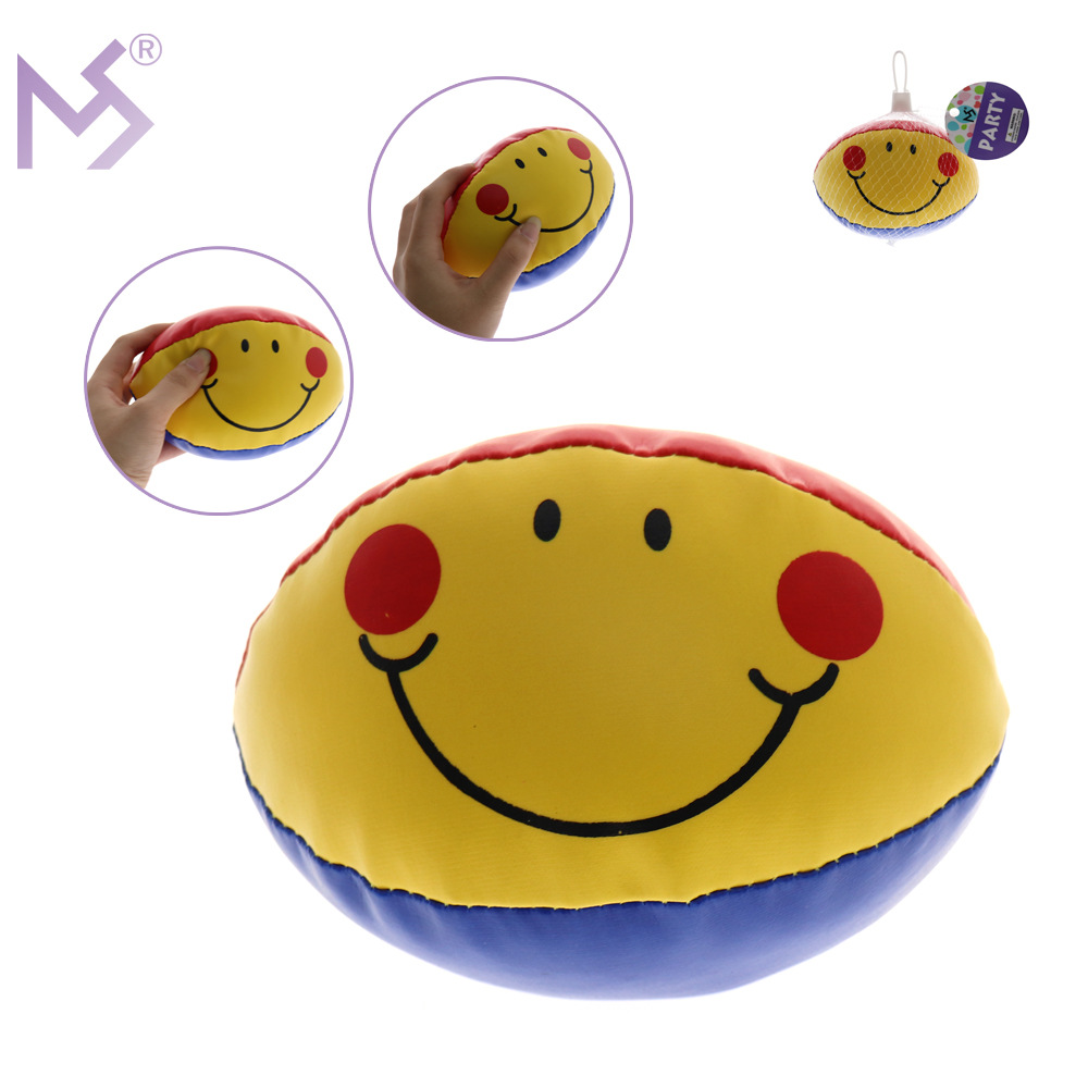 Baby Cute Expression Smiling Face Rugby Baby Hand Grasping Ball Family Interactive Kidsren's Cotton Ball Soft Ball
