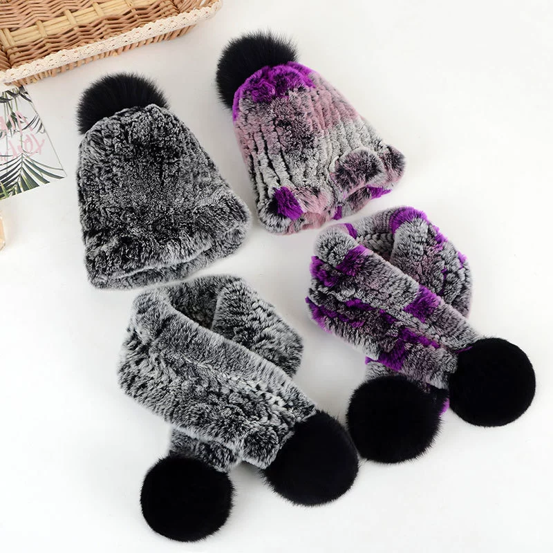 Children's hat, scarf, winter set, woven cap for boys