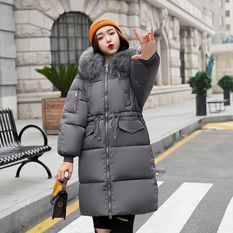(Cross-border trading), long down jacket with down, 2023 collection, Korean style, mid-length, increased thickness