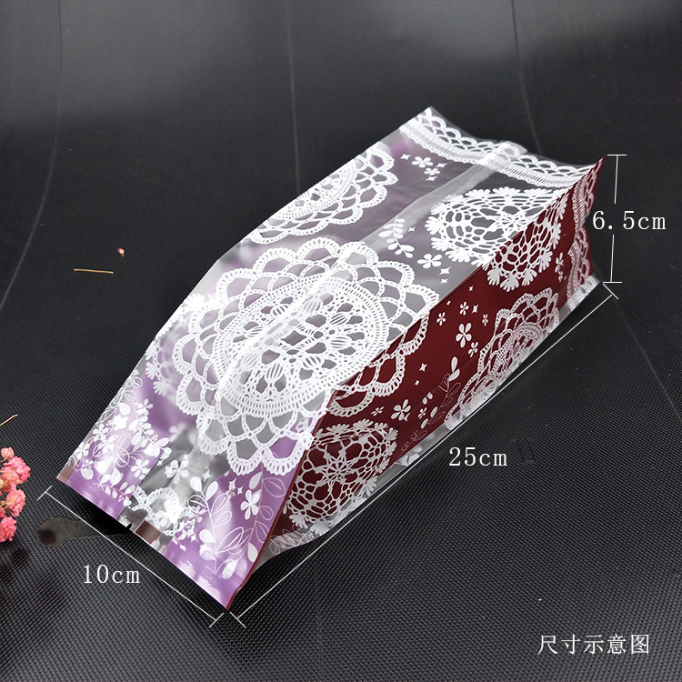 2023新款磨砂饼干袋曲奇袋月饼袋零食袋高档复合花朵食品包装袋包