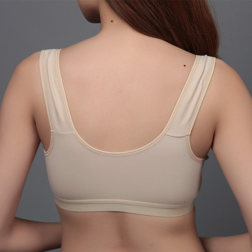 Factory wholesale new wide shoulder strap bras, backless nursing sports sleep bras for middle-aged and elderly women.
