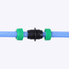 Plastic four-way connection/4-way splicing cut-off repair joint/repair garden blue water hose