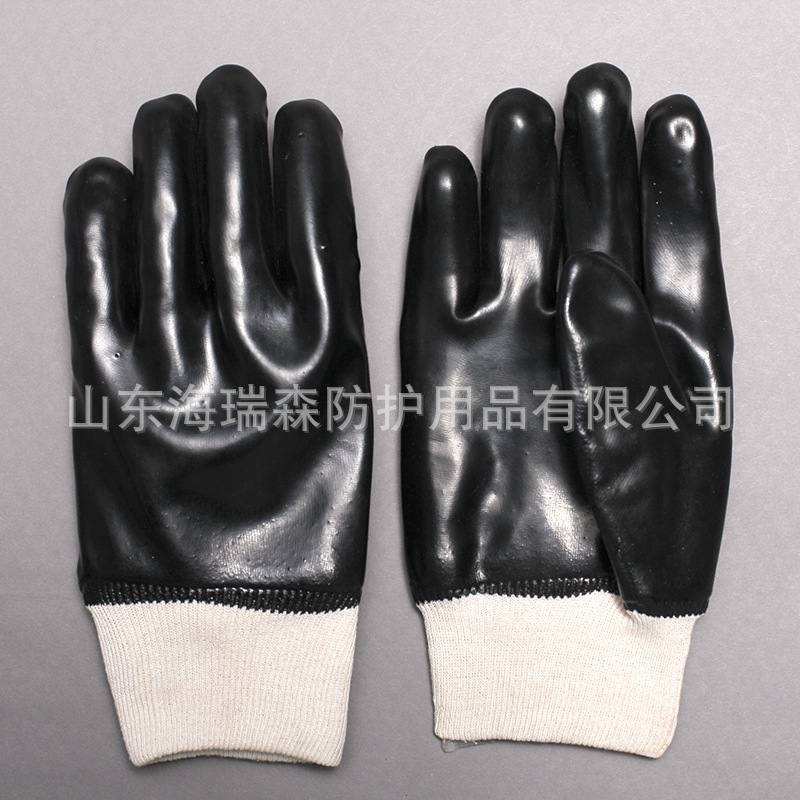 可加工生产全浸胶防滑手套 防油耐磨劳保橡胶机修印刷防油手套