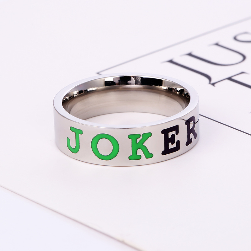Transfronterizo europeo y americano estilo titanio anillo de acero par anillo de molienda pegamento esmalte de acero inoxidable joyería suministro directo de fábrica