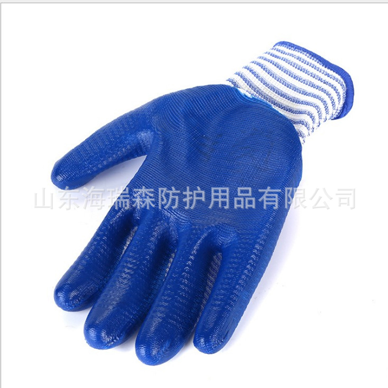 厂家销售工业用丁腈手套 防滑橡胶耐溶剂工业丁晴手套批发
