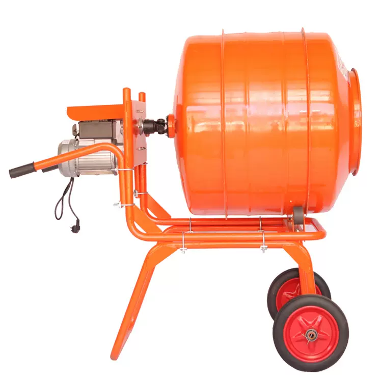手推式搅拌机120L家用电动小型搅筒 粉尘混凝土滚筒两轮车