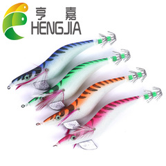 HENG JIA Hengjia fishing gear 3.5# boxed plastic wooden shrimp, luminous squid hook, octopus bait, eight-claw squid and shrimp