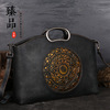 Retro fashionable leather one-shoulder bag, shoulder bag, genuine leather, suitable for import, cowhide