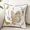 Sofa for bed with butterfly, pillow, American style, with embroidery, dragonfly, peacock