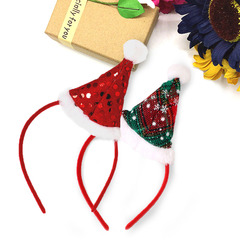 Red Christmas headband headband hair accessories Christmas decorations party decoration colorful Christmas hat headband dress up