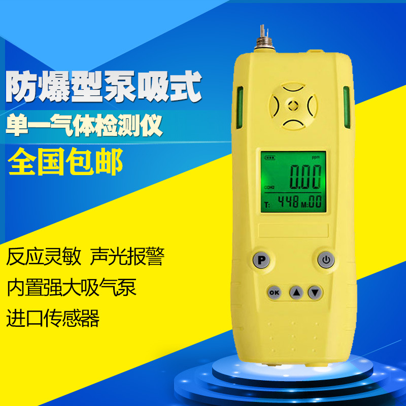 泵吸式氧气氢气硫化氢氯化氢二氧化碳甲烷检测仪便携浓度报警器