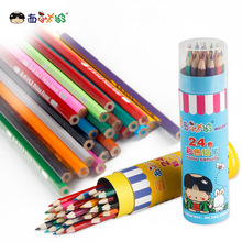 新代 廠家現貨銷售24色彩色鉛筆 桶裝彩色筆 安全環保 繪畫鉛筆